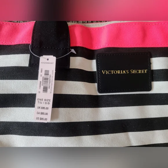 NWT Victoria's Secret Stripped Beach Tote - Picture 6 of 12